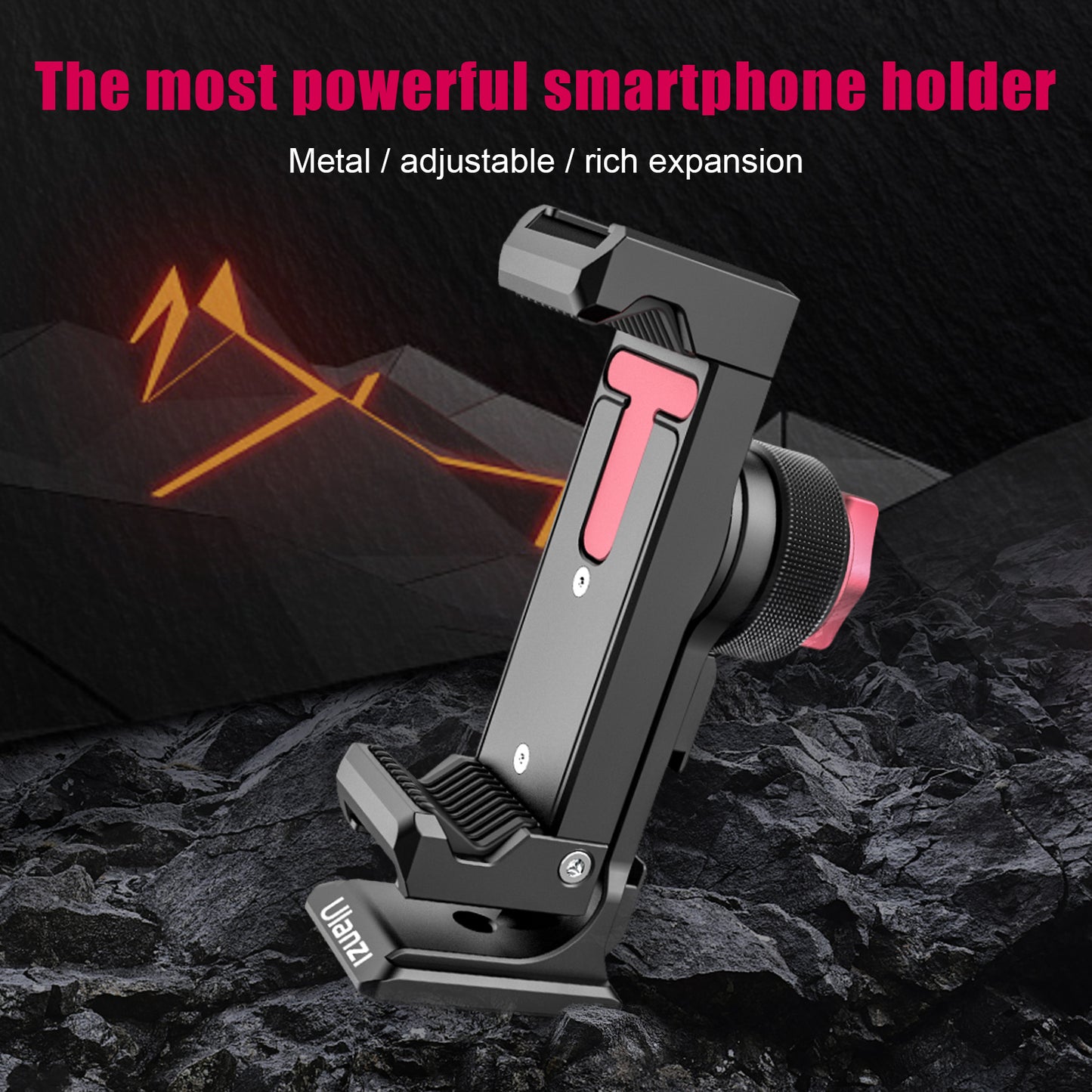 ULANZI ST-27 Metal Phone Clip 360° Shooting Smartphone Clamp with 1/4inch Cold Shoe Tripod Mount Base