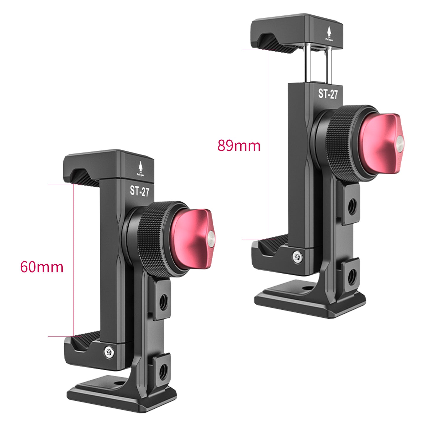 ULANZI ST-27 Metal Phone Clip 360° Shooting Smartphone Clamp with 1/4inch Cold Shoe Tripod Mount Base