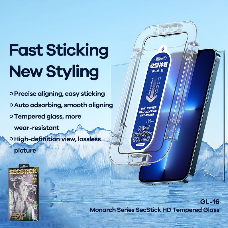 RemaxMonarch Series Transparent Tempered Glass Phone Screen Film Sticking Case for iPhone 12 6.1 inch/12 Pro 6.1 inch