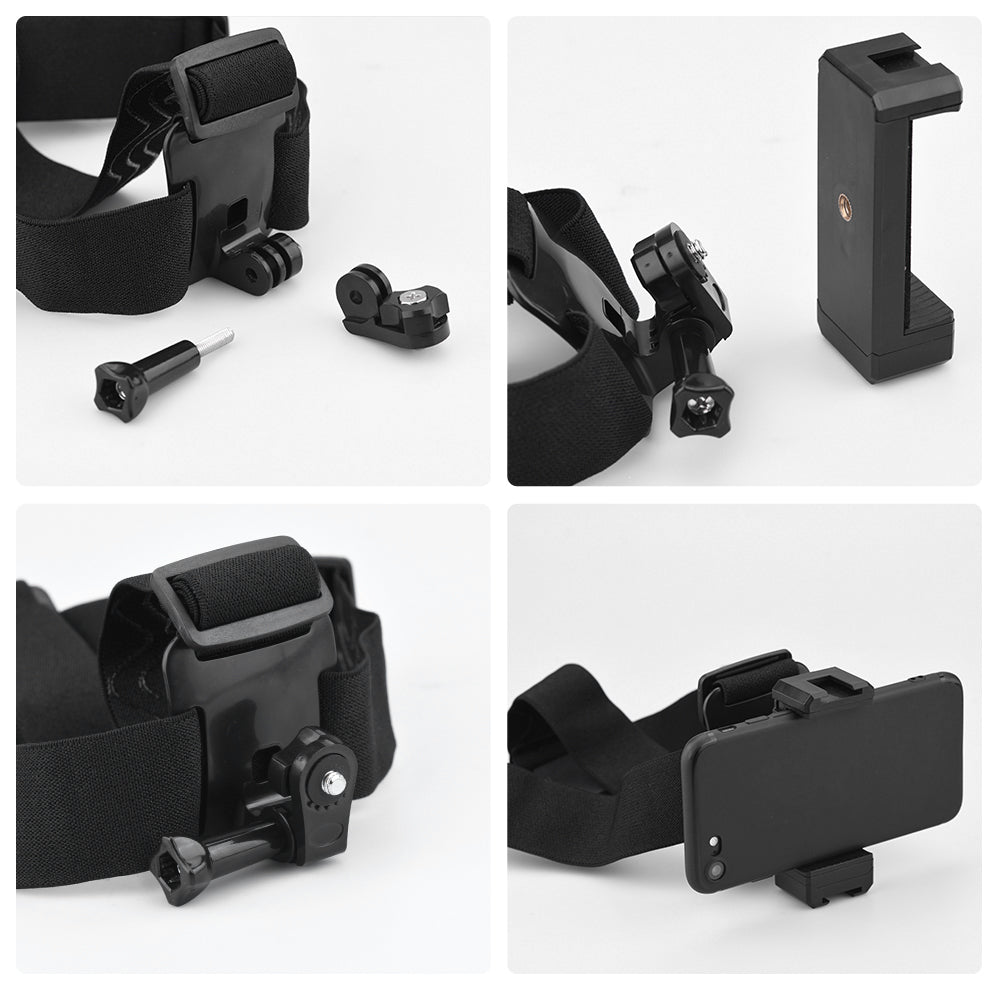 EWB8862 Universal Phone Holder Head Strap Mount Adjustable Headband Holder for Mobile Phone/Sports Camera