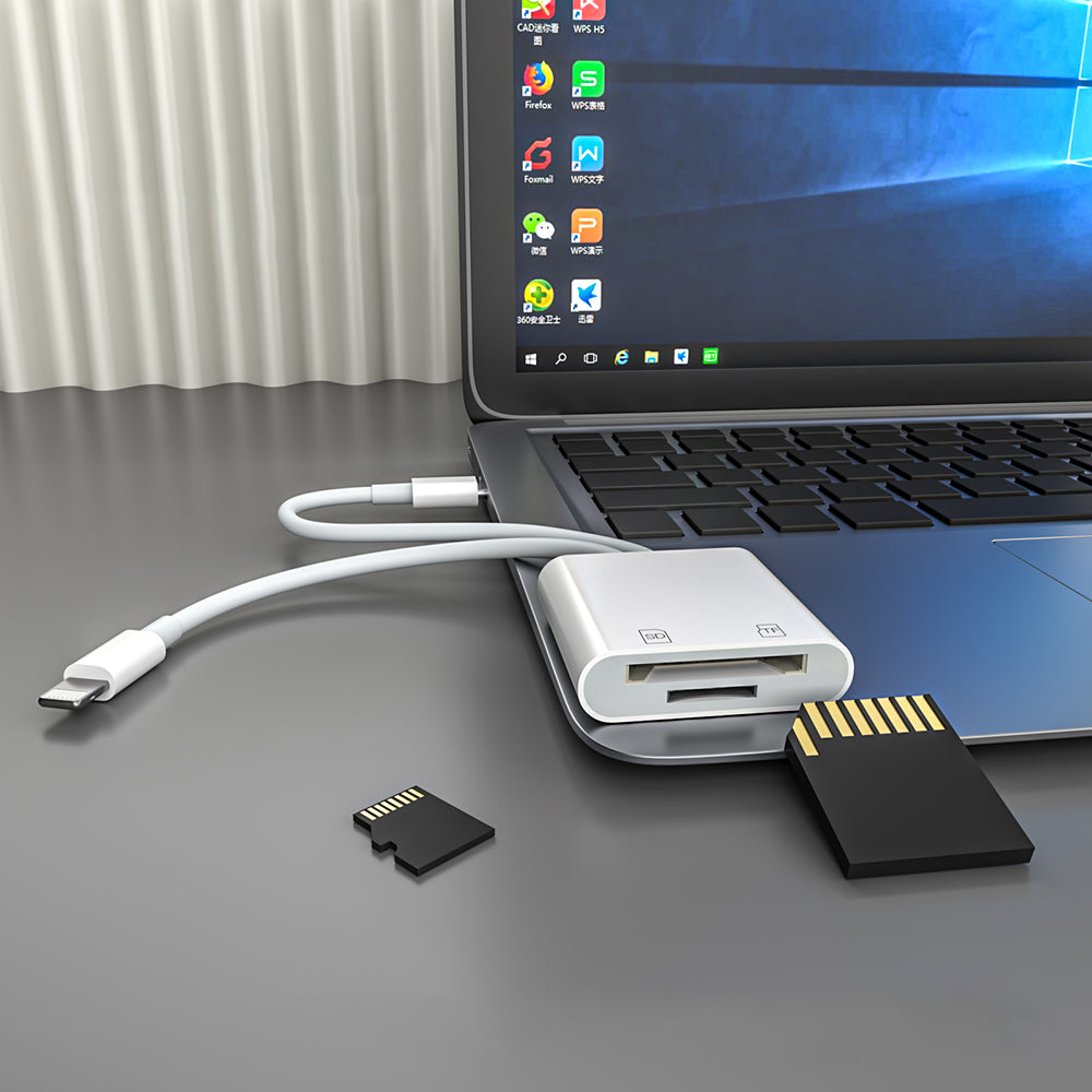NK-101Y ST Pro Type-C/Lightning to TF SD Card Reader Converter OTG Adapter for iPhone iPad