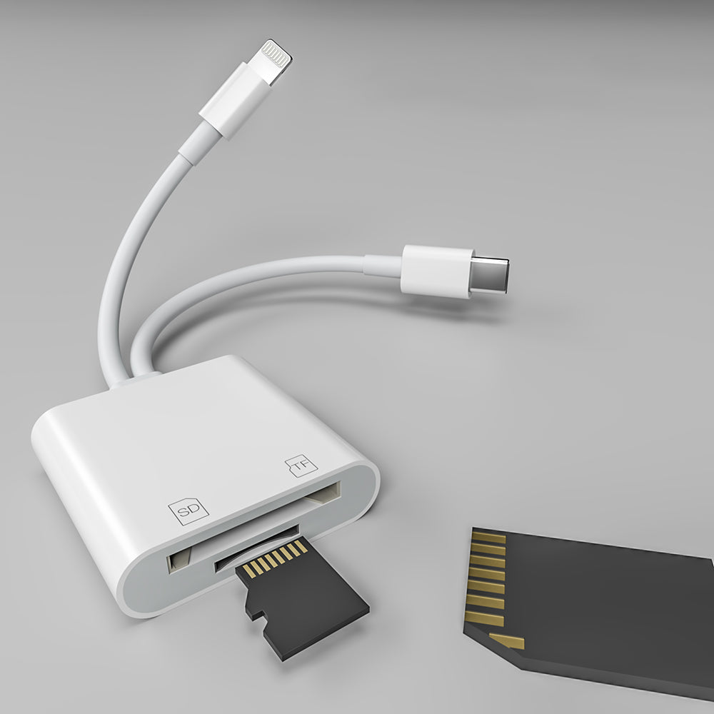 NK-101Y ST Pro Type-C/Lightning to TF SD Card Reader Converter OTG Adapter for iPhone iPad