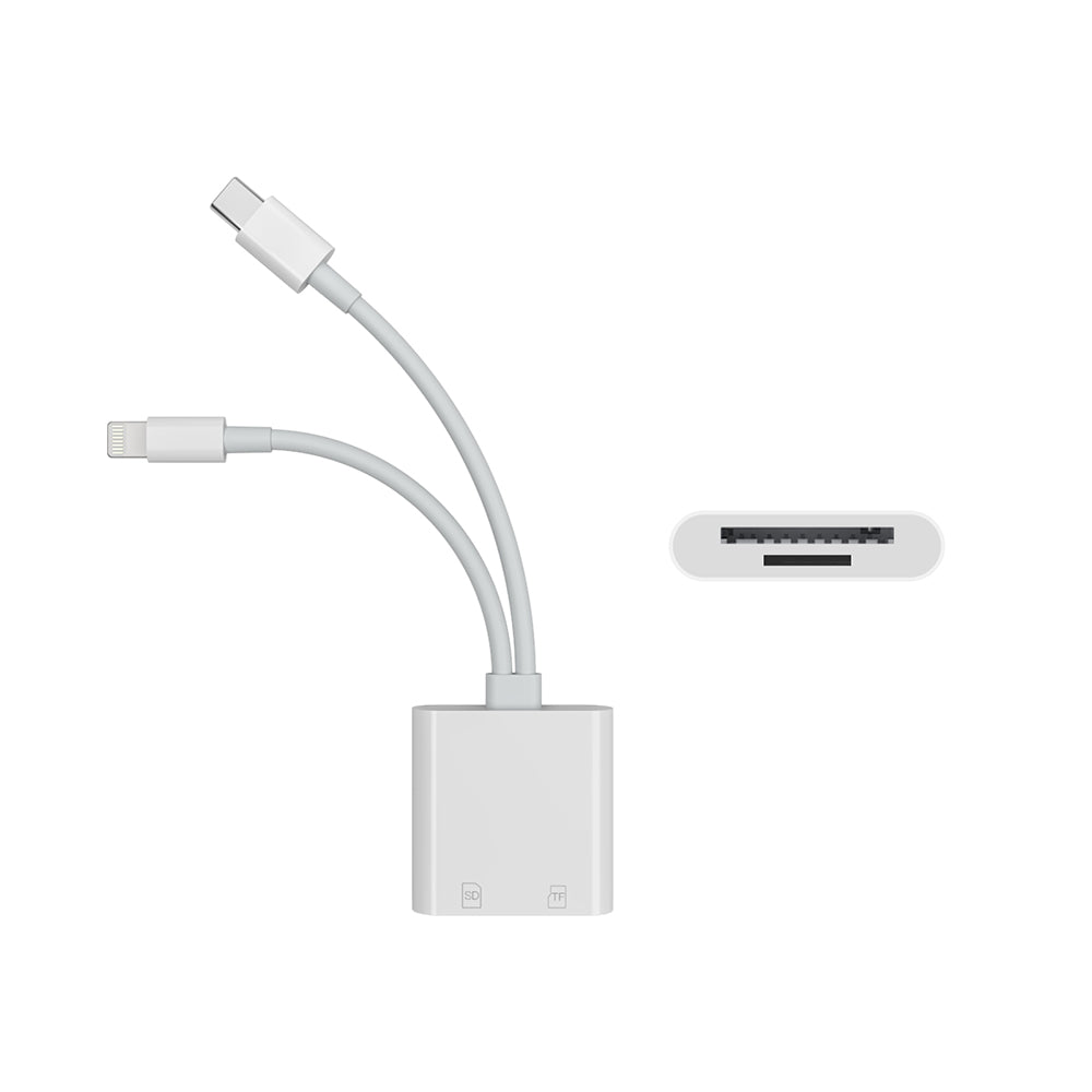 NK-101Y ST Pro Type-C/Lightning to TF SD Card Reader Converter OTG Adapter for iPhone iPad