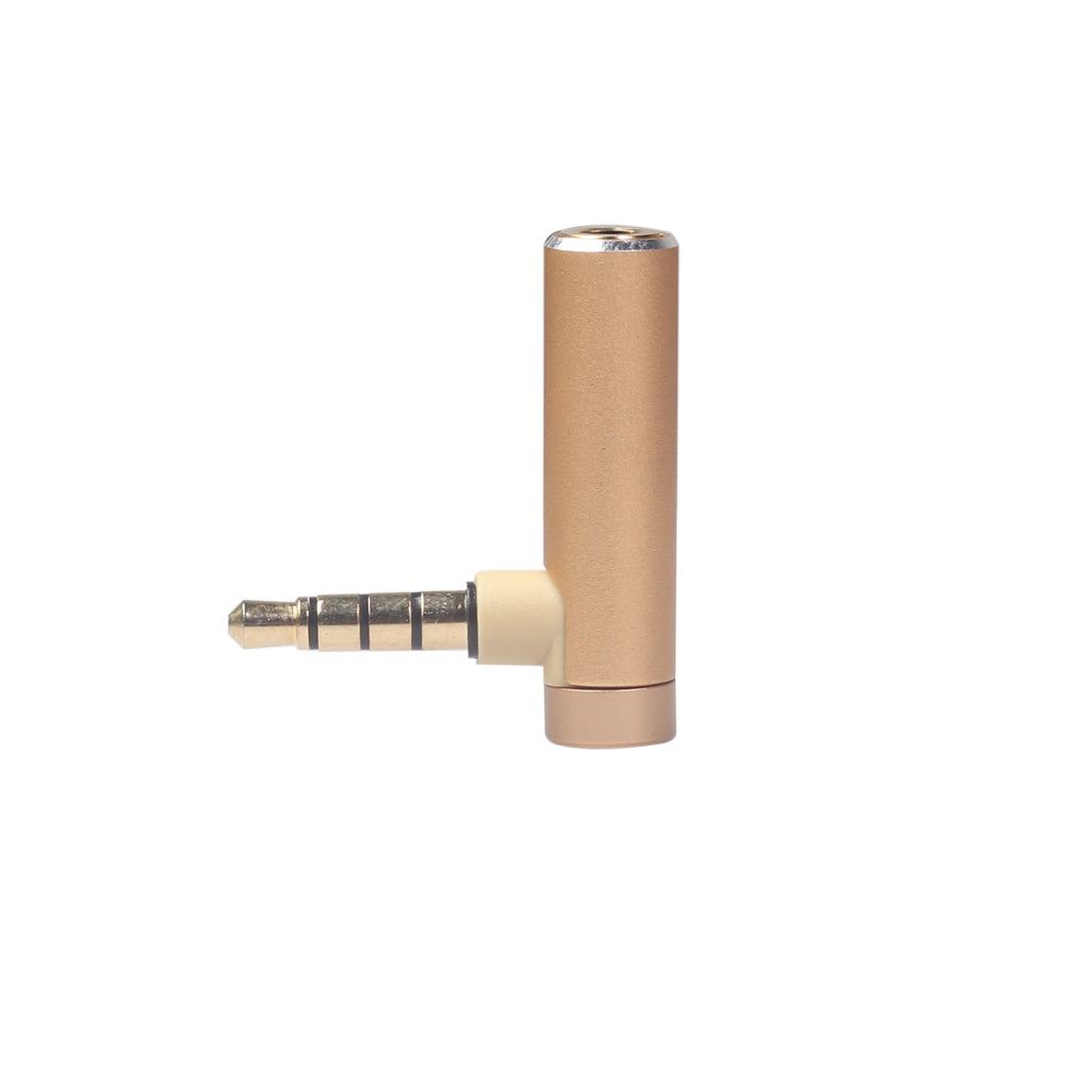 3.5mm Male to Female 90-Degree Adapter Converter for Headset Phone Laptop - Gold