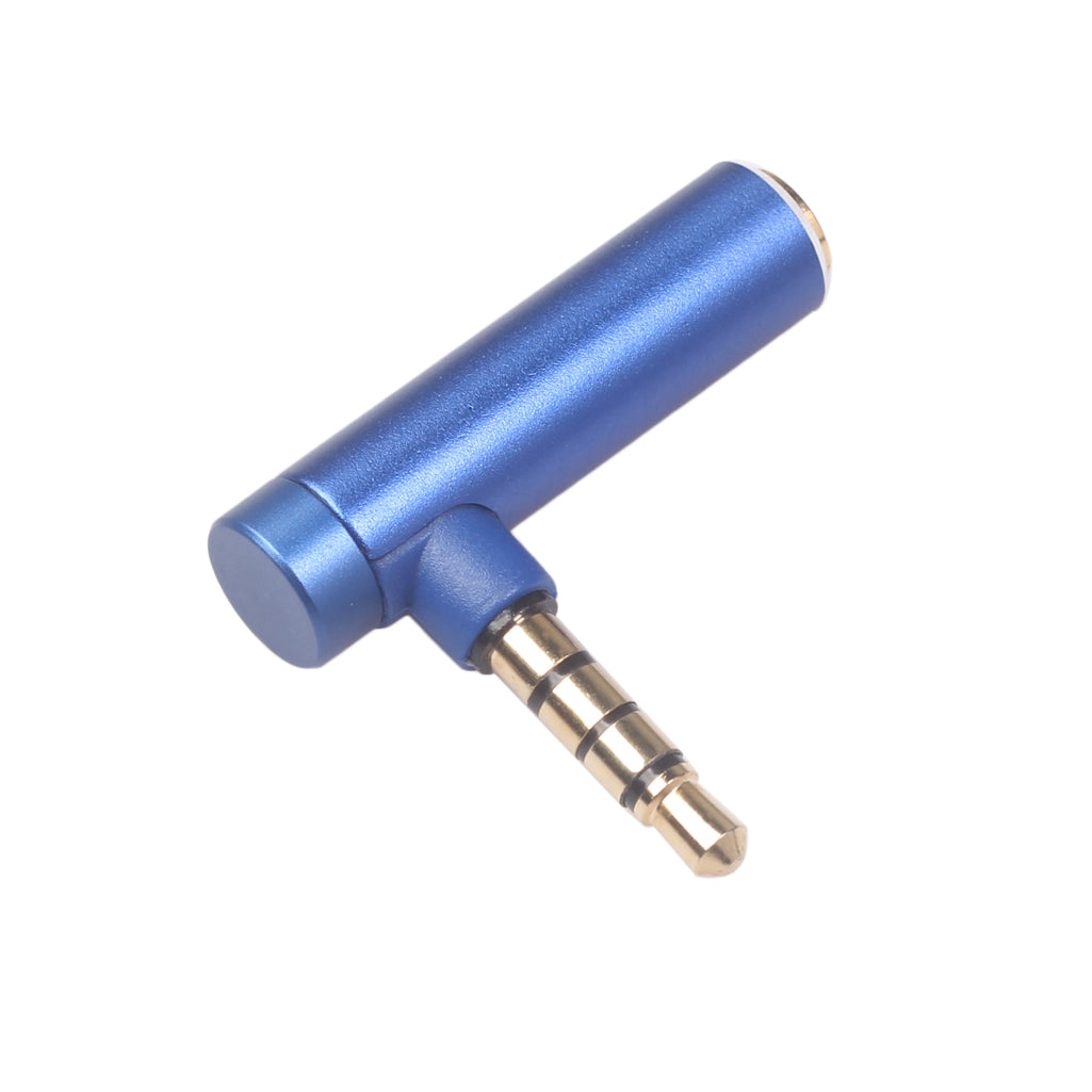 3.5mm Male to Female 90-Degree Adapter Converter for Headset Phone Laptop - Blue