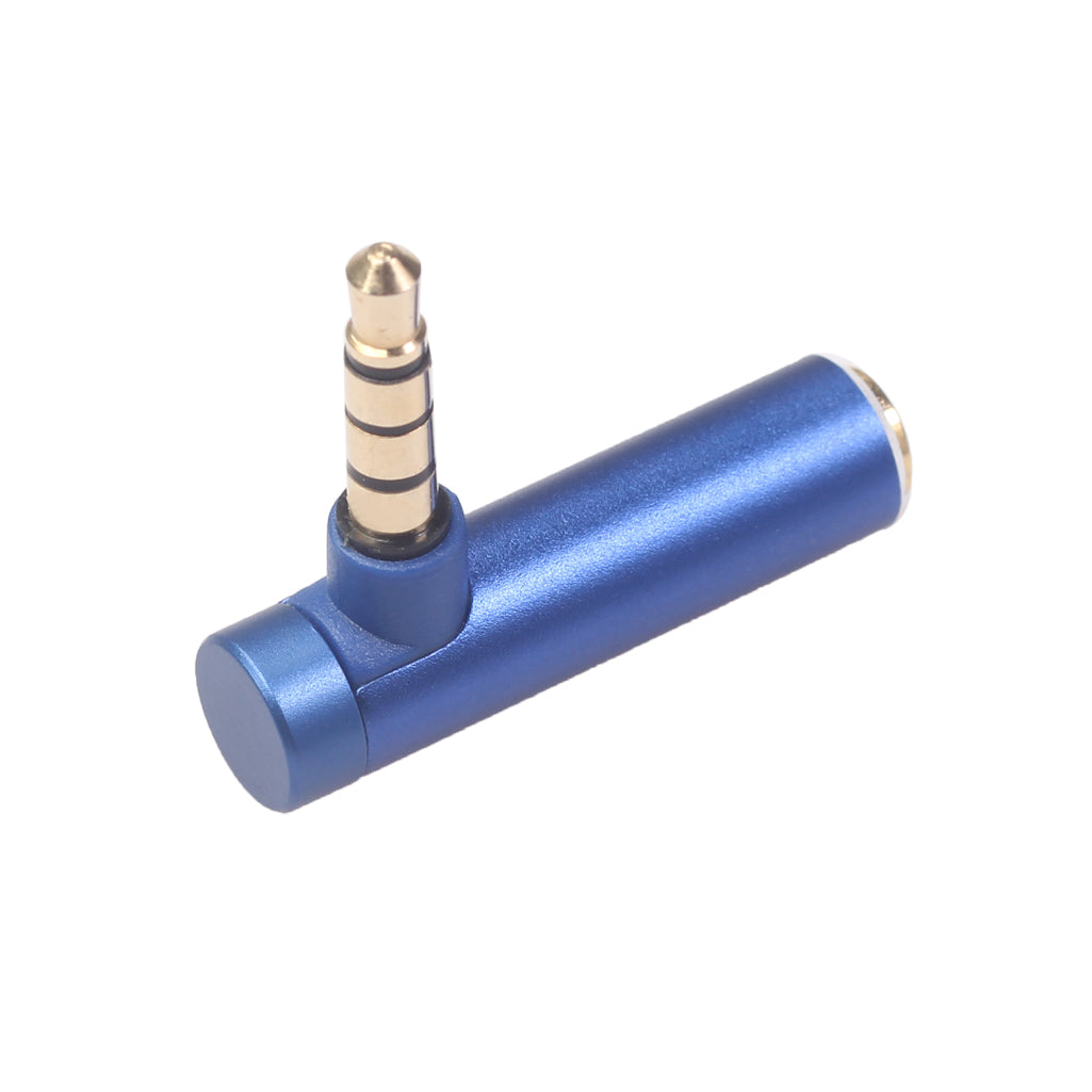 3.5mm Male to Female 90-Degree Adapter Converter for Headset Phone Laptop - Blue