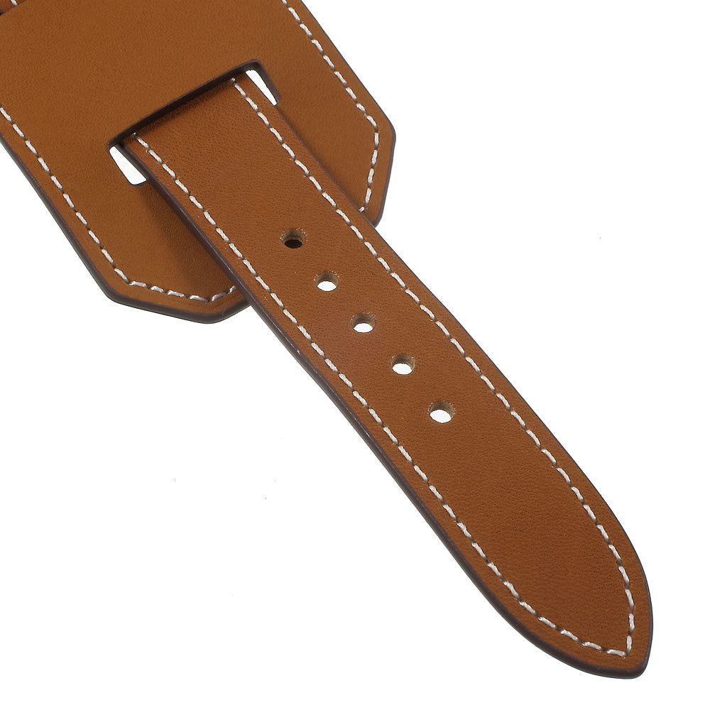 for Apple Watch Series 8 45mm / Ultra 49mm / 7 45mm / Series / 6 SE / SE (2022) / 5 / 4 44mm / Series 3 / 2 / 1 42mm Genuine Leather Watchband Strap - Brown