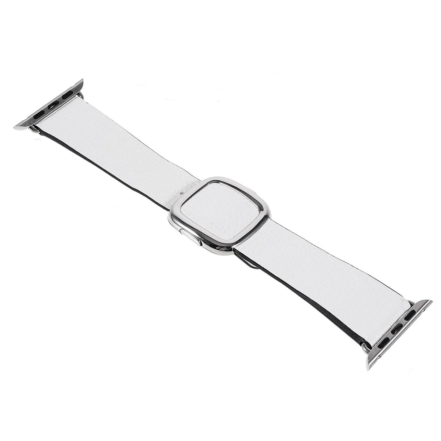 Genuine Leather Modern Style Watch Band Adjustable Wrist Strap for Apple Watch Series 8 41mm / Series 7 41mm / Series 6 SE / SE(2022) 5 4 40mm / Series 3 2 1 38mm - White / Black Edge