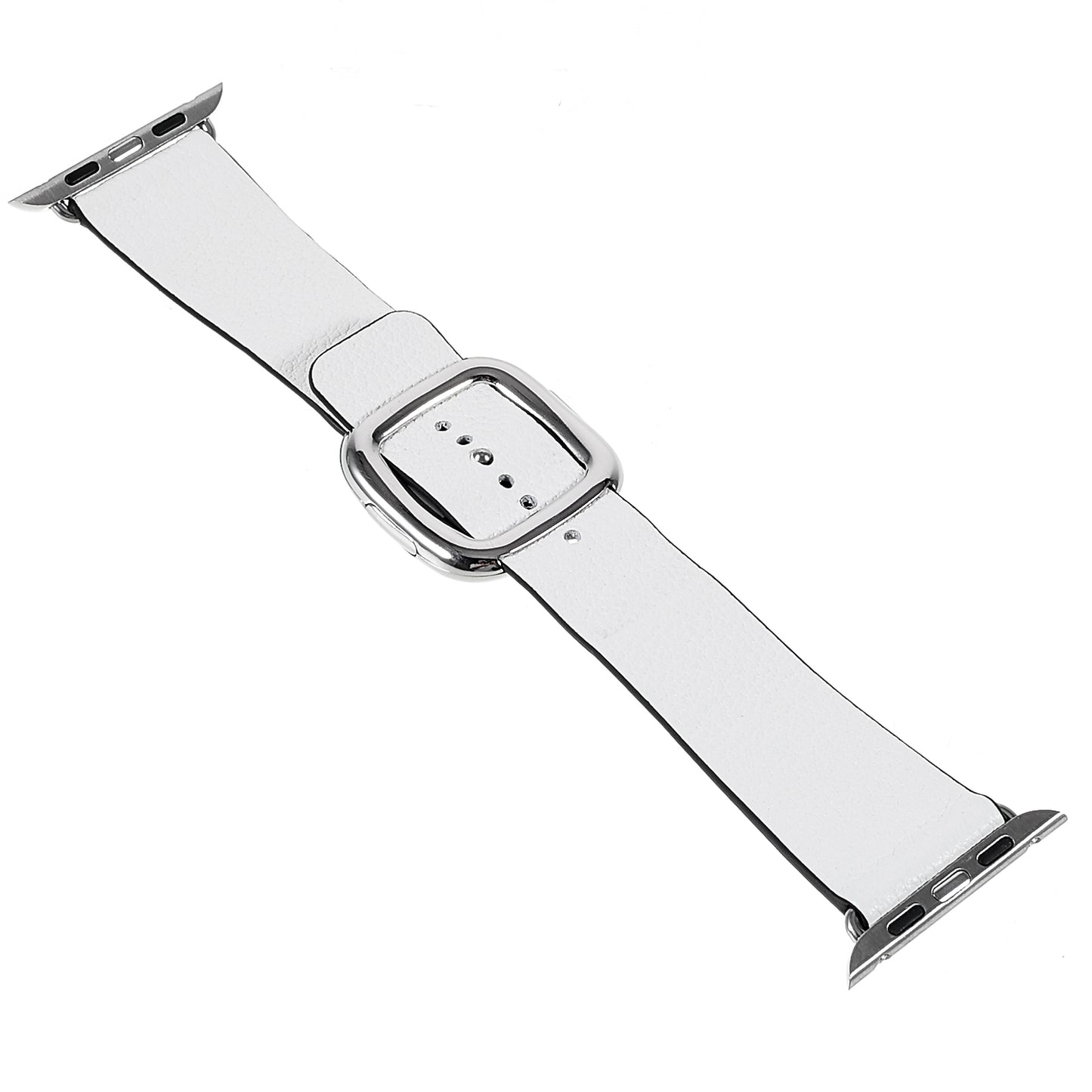 Genuine Leather Modern Style Watch Band Adjustable Wrist Strap for Apple Watch Series 8 41mm / Series 7 41mm / Series 6 SE / SE(2022) 5 4 40mm / Series 3 2 1 38mm - White / Black Edge