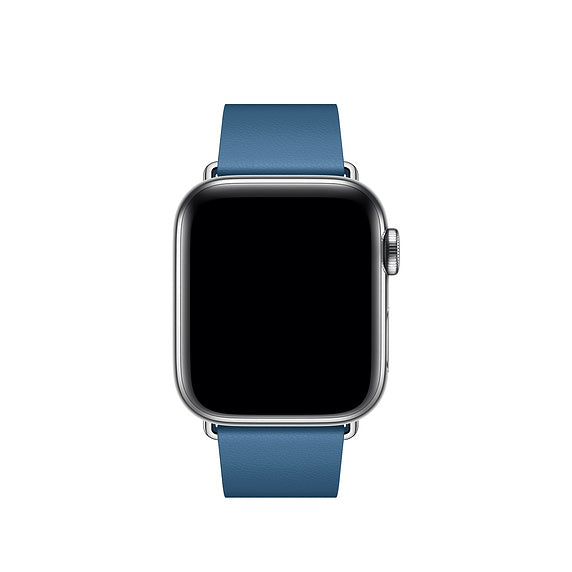 Modern Style Genuine Leather Watchband with Magnetic Buckle for Apple Watch Series 8 45mm / Ultra 49mm / 7 45mm / Series 6 SE / SE (2022) / 5 4 44mm / Series 3 2 1 42mm - Dark Blue