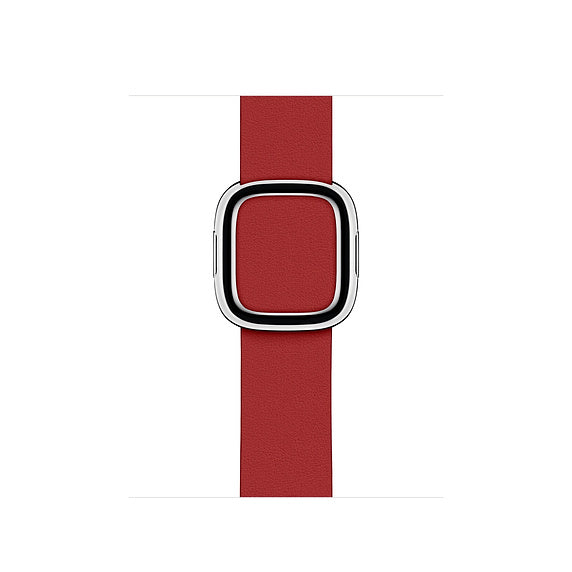 Modern Style Genuine Leather Watchband with Magnetic Buckle for Apple Watch Series 8 45mm / Ultra 49mm / 7 45mm / Series 6 SE / SE (2022) / 5 4 44mm / Series 3 2 1 42mm - Red