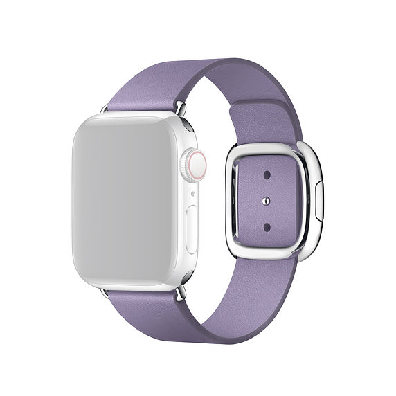 Modern Style Genuine Leather Watchband with Magnetic Buckle for Apple Watch Series 8 45mm / Ultra 49mm / 7 45mm / Series 6 SE / SE (2022) / 5 4 44mm / Series 3 2 1 42mm - Purple
