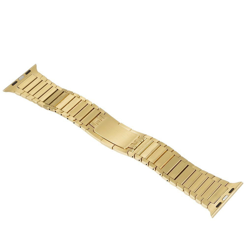 1:1 Scale Butterfly Clasp Stainless Steel Watch Band for Apple Watch Series 8 45mm / Ultra 49mm / 7 45mm / Series / 6 SE / SE (2022) / 5 / 4 44mm / Series 3 / 2 / 1 42mm - Gold Color