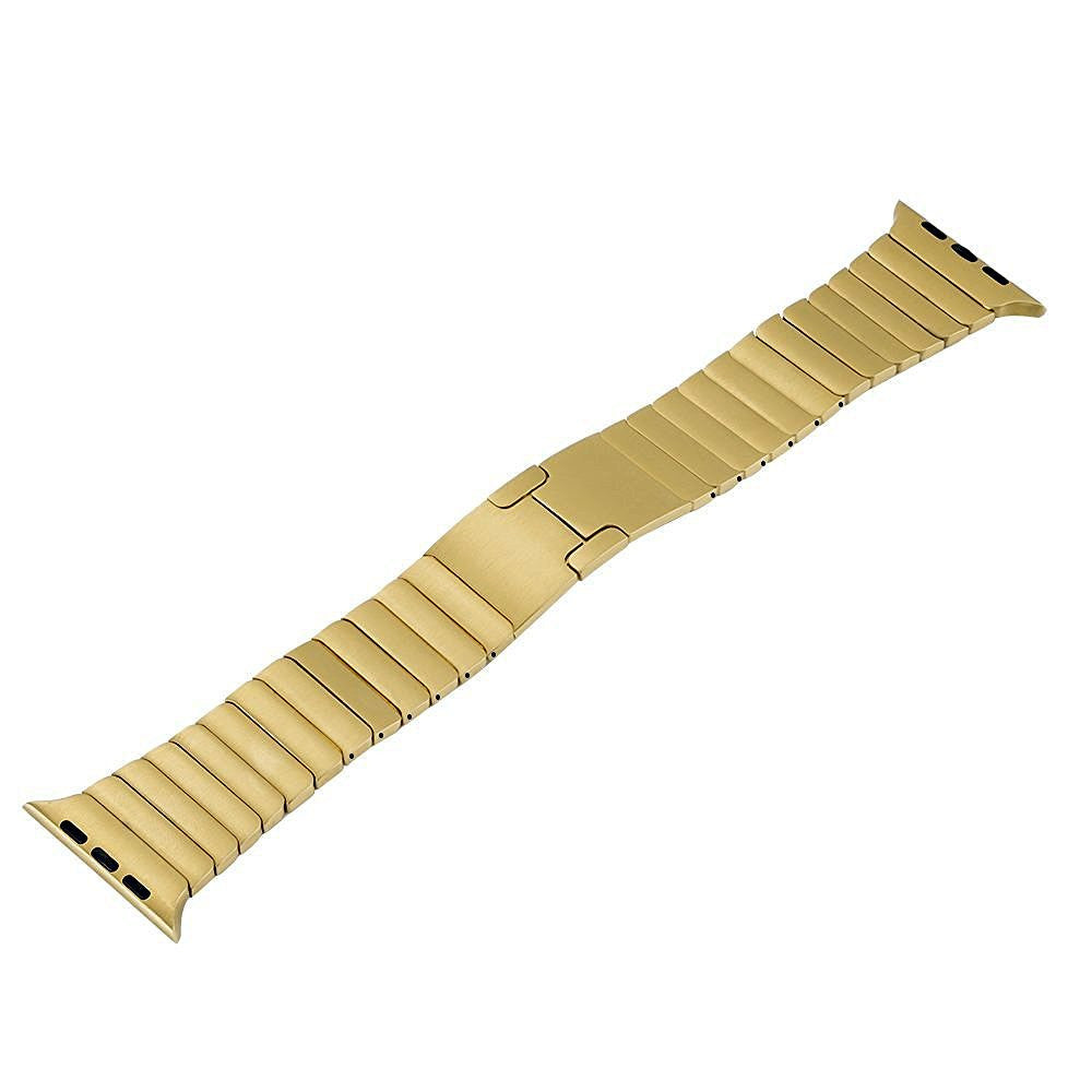 1:1 Scale Butterfly Clasp Stainless Steel Watch Band for Apple Watch Series 8 45mm / Ultra 49mm / 7 45mm / Series / 6 SE / SE (2022) / 5 / 4 44mm / Series 3 / 2 / 1 42mm - Gold Color