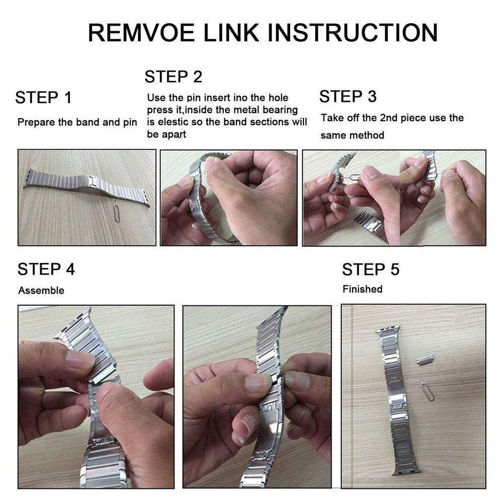 1:1 Scale Butterfly Clasp Stainless Steel Watch Band for Apple Watch Series 8 45mm / Ultra 49mm / 7 45mm / Series / 6 SE / SE (2022) / 5 / 4 44mm / Series 3 / 2 / 1 42mm - Gold Color