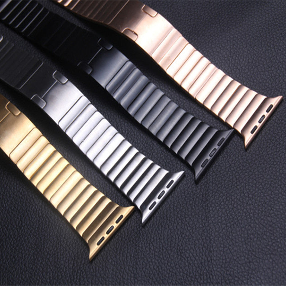 1:1 Scale Butterfly Clasp Stainless Steel Watch Band for Apple Watch Series 8 45mm / Ultra 49mm / 7 45mm / Series / 6 SE / SE (2022) / 5 / 4 44mm / Series 3 / 2 / 1 42mm - Gold Color