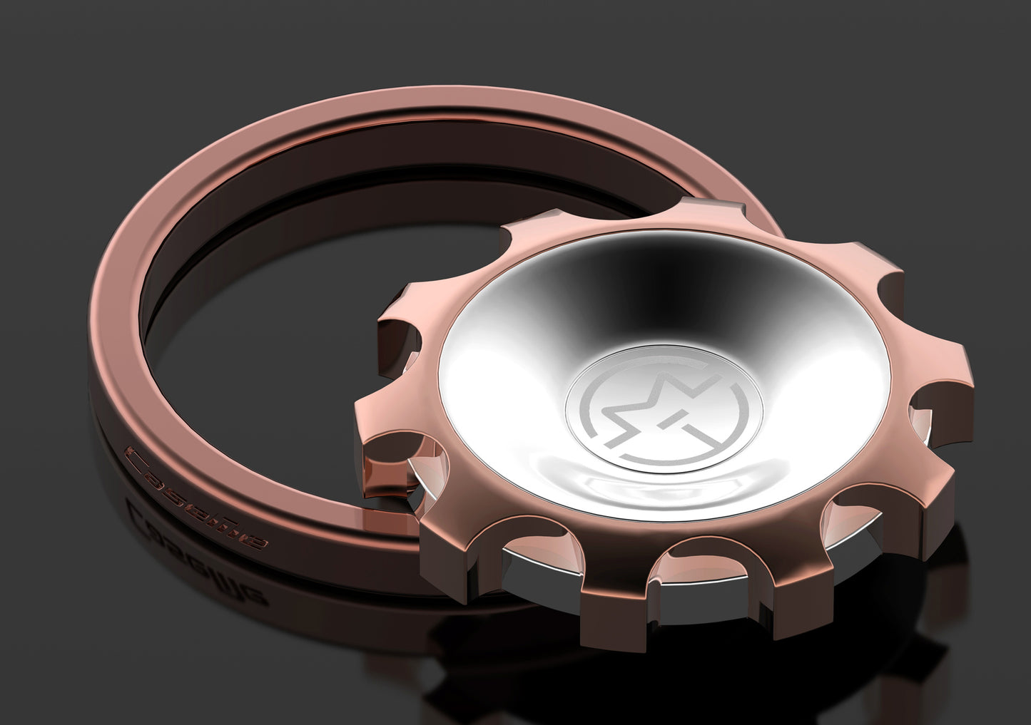 Caseme Universal Desktop Mount Magnetic Gear Fidget Spinner for iPhone 7, Samsung S8 - Rose Gold Color