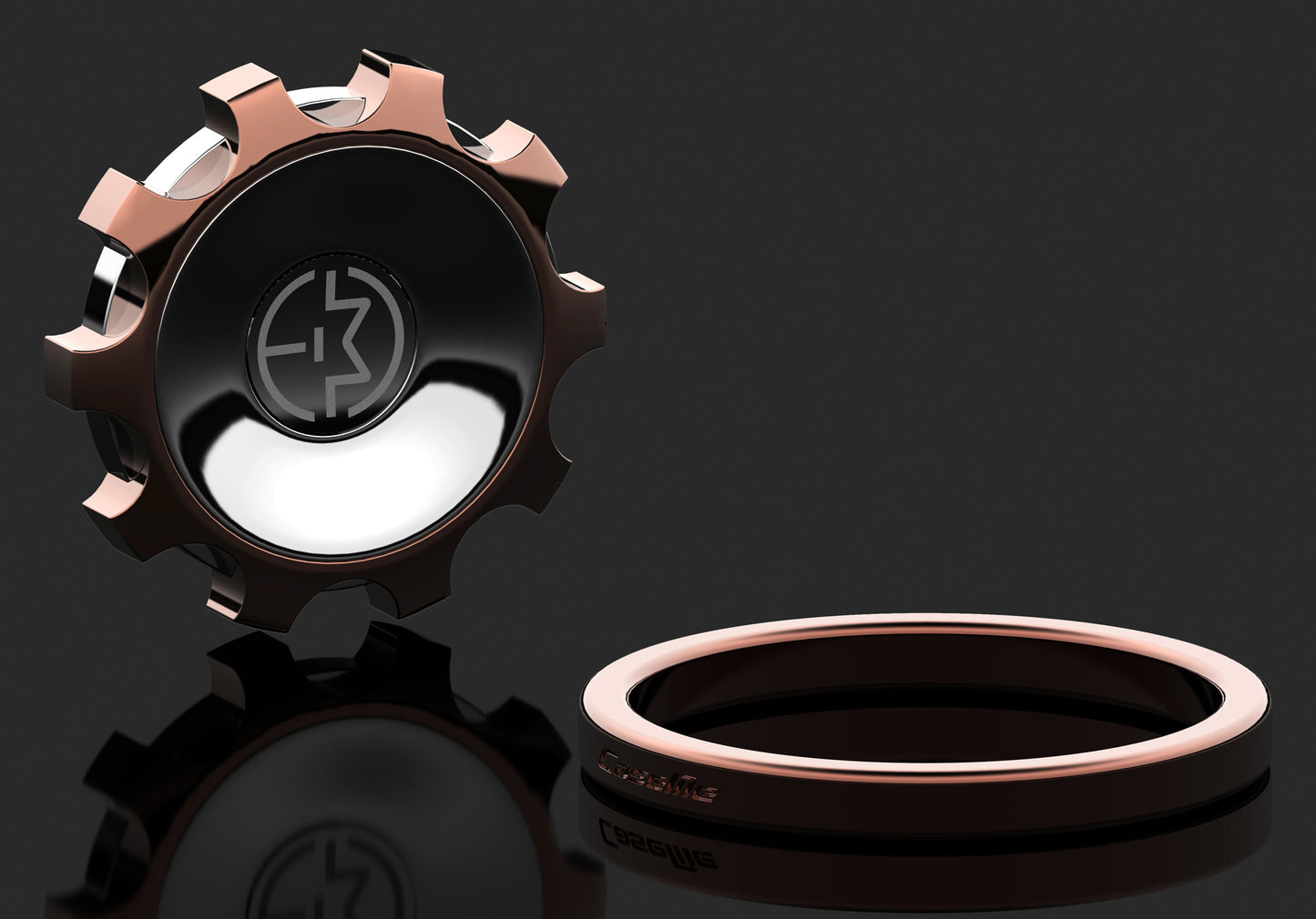 Caseme Universal Desktop Mount Magnetic Gear Fidget Spinner for iPhone 7, Samsung S8 - Rose Gold Color