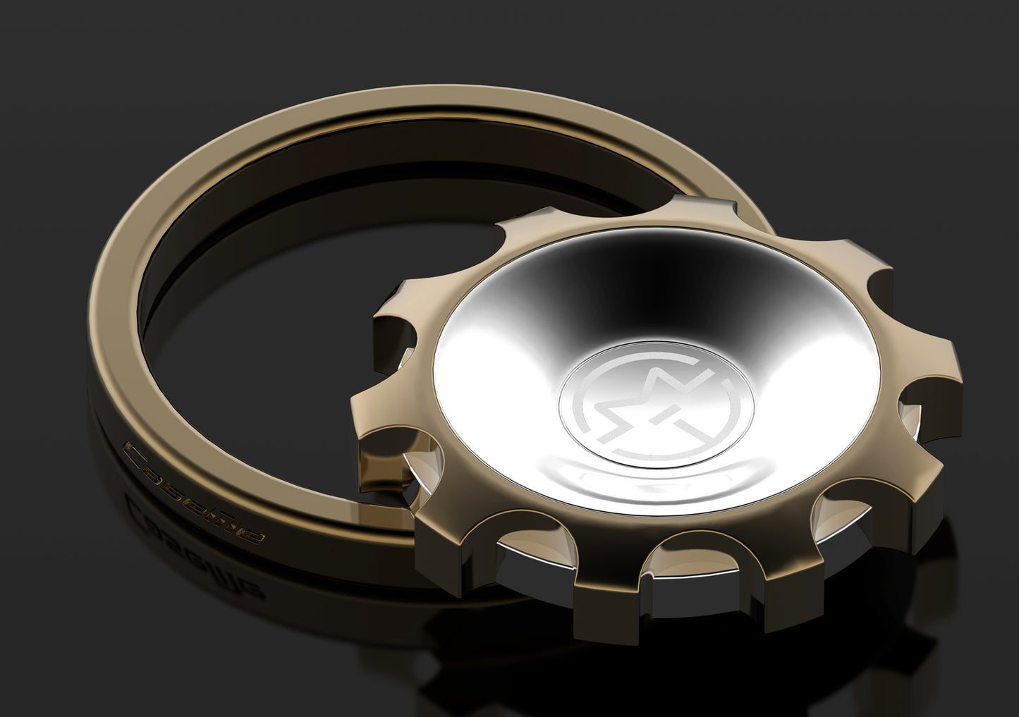 Caseme Creative Magnetic Gear Fidget Spinner Phone Stand Mount for iPhone 7, Samsung S8 - Gold Color