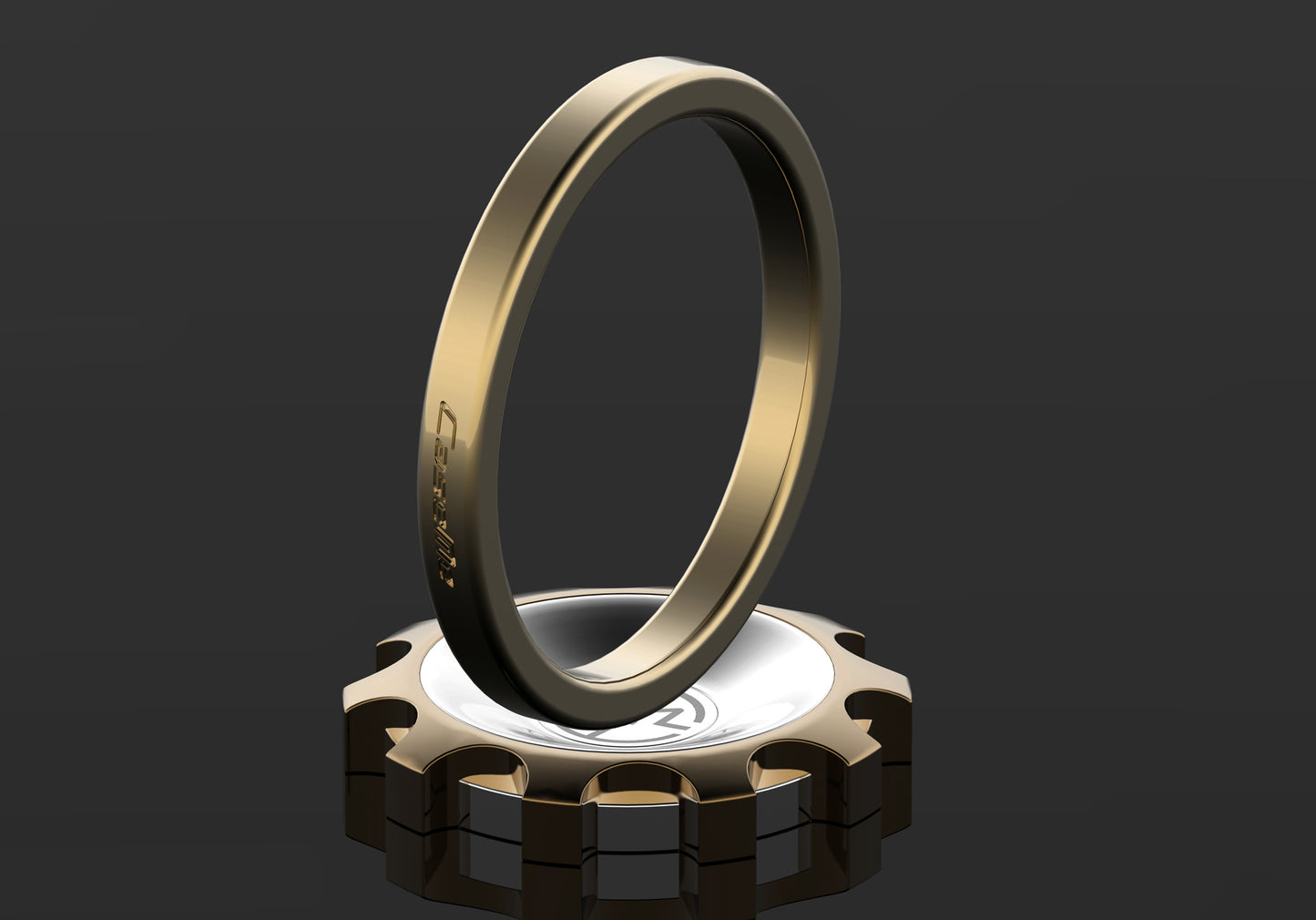 Caseme Creative Magnetic Gear Fidget Spinner Phone Stand Mount for iPhone 7, Samsung S8 - Gold Color