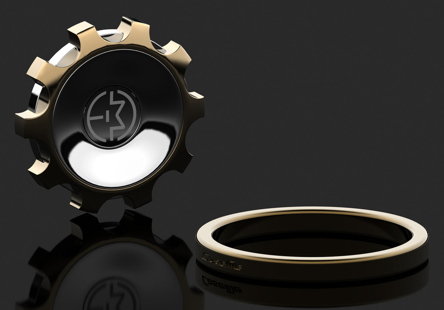 Caseme Creative Magnetic Gear Fidget Spinner Phone Stand Mount for iPhone 7, Samsung S8 - Gold Color