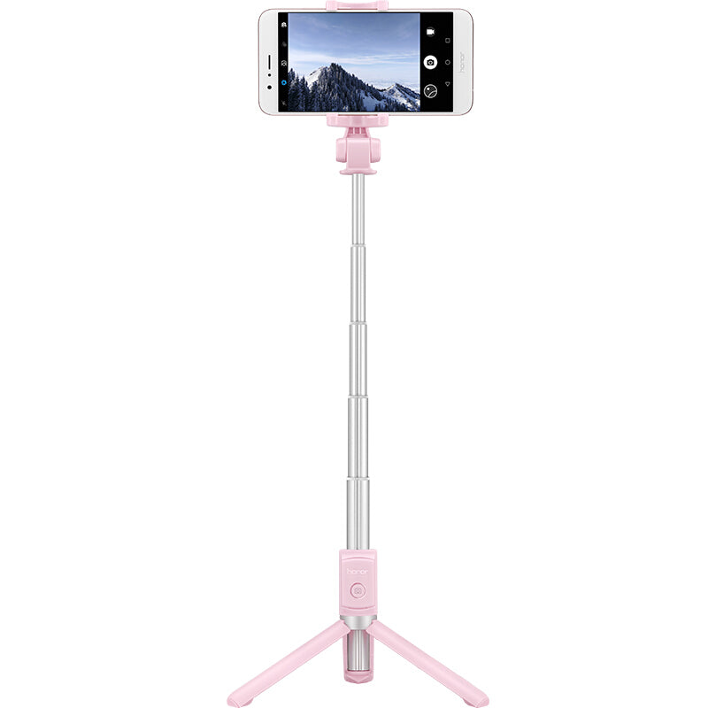 HUAWEI HONOR AF15 2 in 1 Smartphone Tripod Stand and Selfie Stick Bluetooth Control for Huawei P10 etc. - Pink
