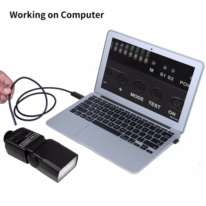 Uniqkart 2M 7mm 6-LED 2.0MP Android PC USB Waterproof Endoscope Inspection Video Camera - Black