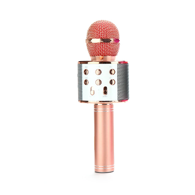WS858 Wireless Karaoke Handheld Microphone USB Player Bluetooth Mic Speaker - Rose Gold