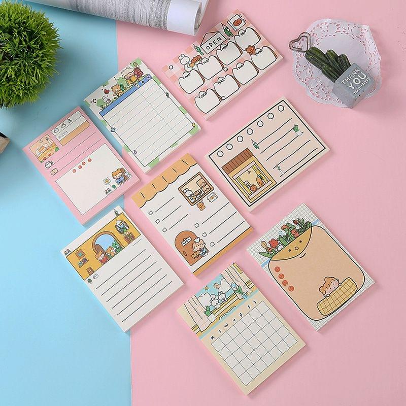 50 Sheets Portable Cartoon Sticky Notes To Do List Notepad - C