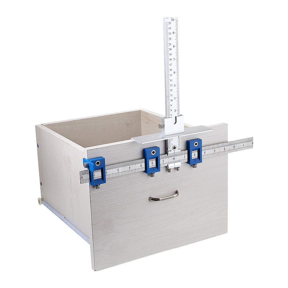 Cabinet Hardware Jig Punch Locator Drill Guide Sleeve Drill Template Guide for Door Drawer Handle Knobs Pull Installation Aluminum Alloy - Inch and Metric