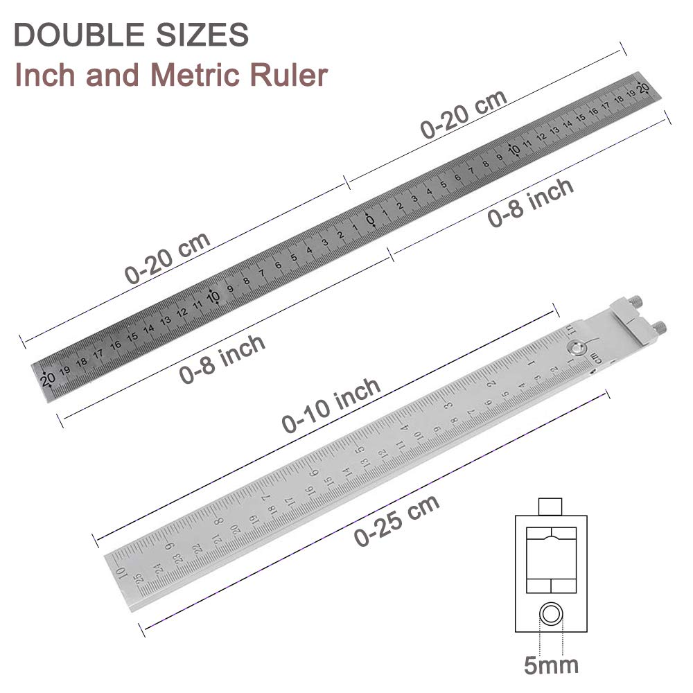 Cabinet Hardware Jig Punch Locator Drill Guide Sleeve Drill Template Guide for Door Drawer Handle Knobs Pull Installation Aluminum Alloy - Inch and Metric