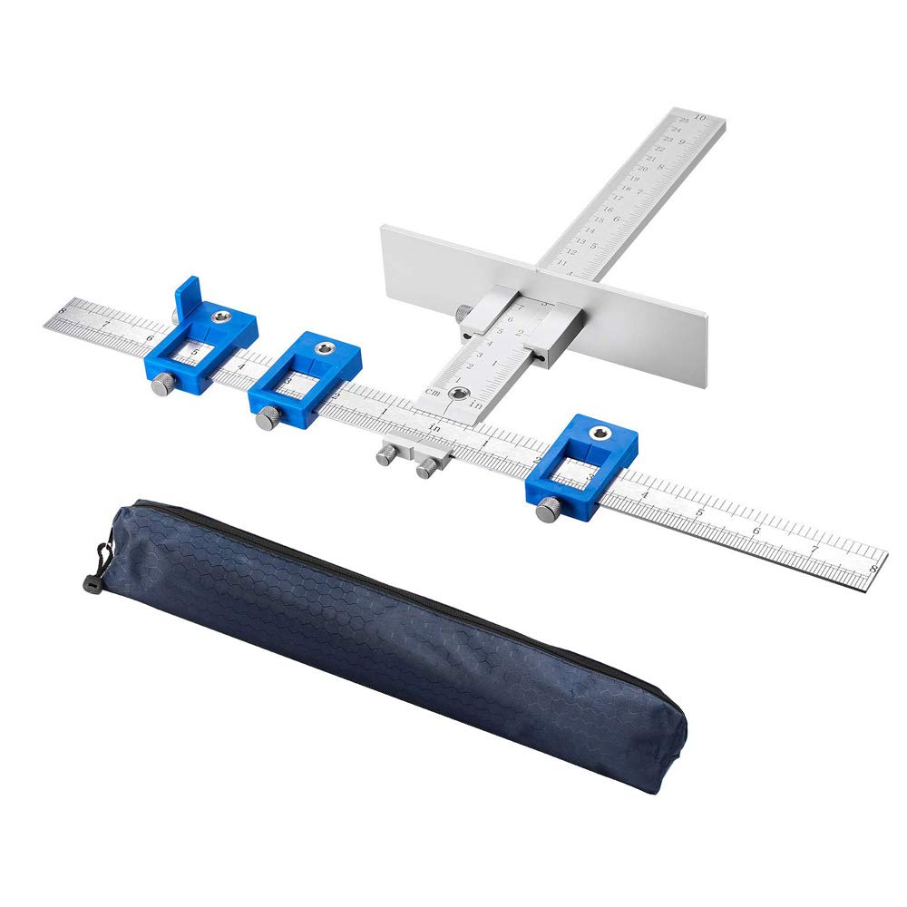 Cabinet Hardware Jig Punch Locator Drill Guide Sleeve Drill Template Guide for Door Drawer Handle Knobs Pull Installation Aluminum Alloy - Inch and Metric