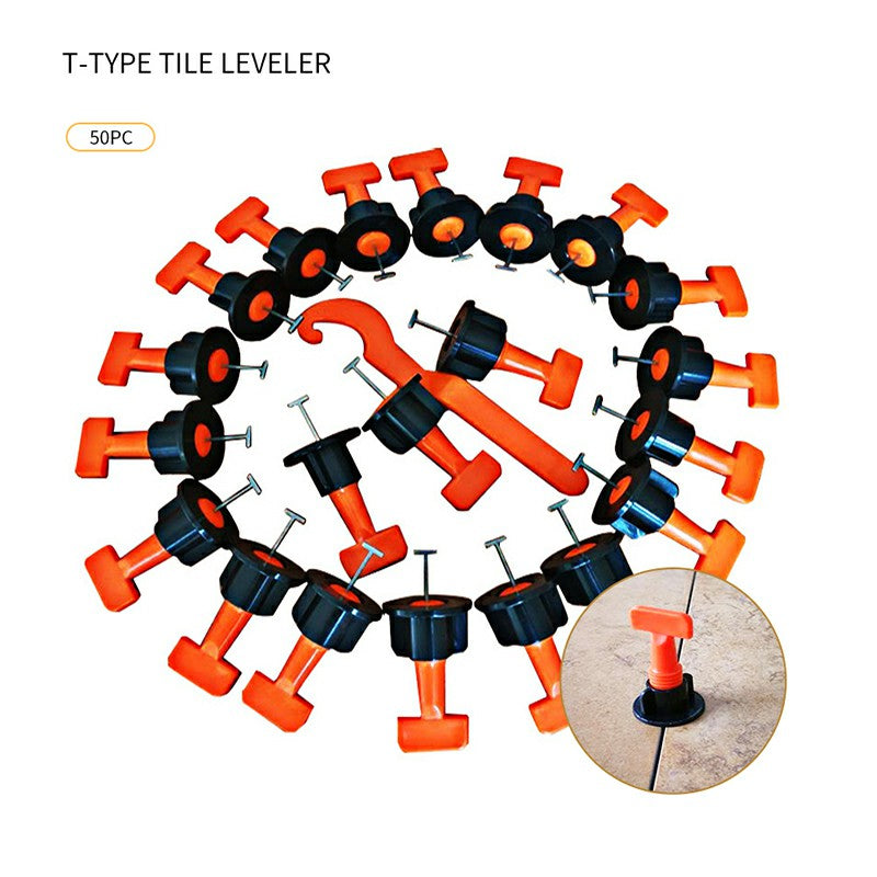 50Pcs/Pack Anti-lippage Reusable Tile Leveling System Positioning T-lock Tools