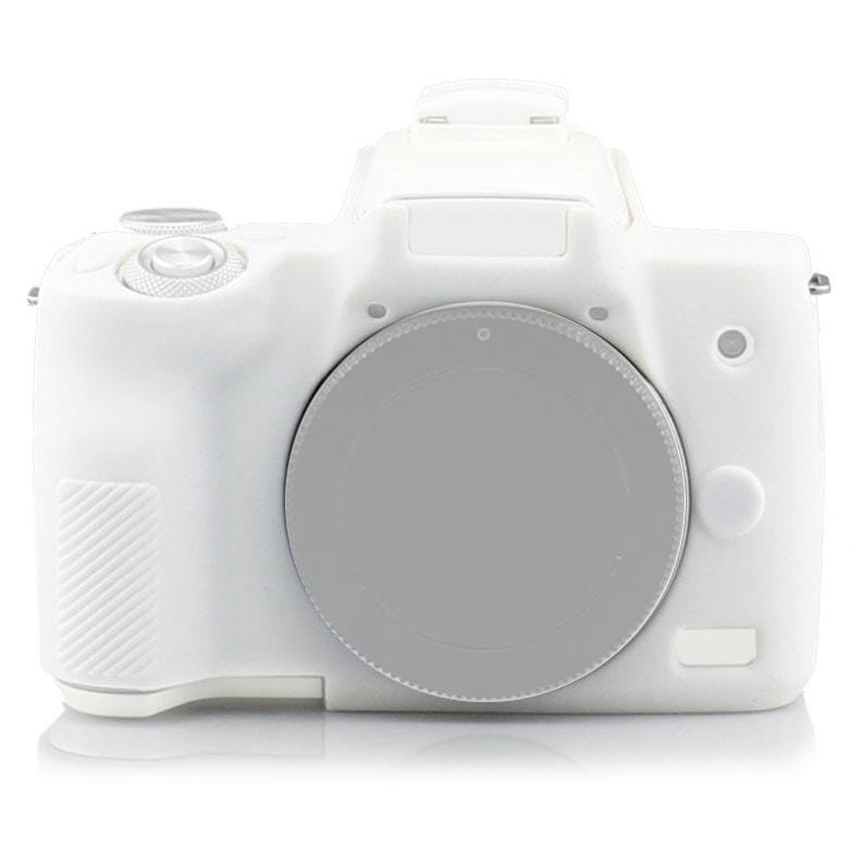 Richwell Silicone Armor Skin Case Body Cover Protector for Canon EOS M50 Body Digital Camera (White)