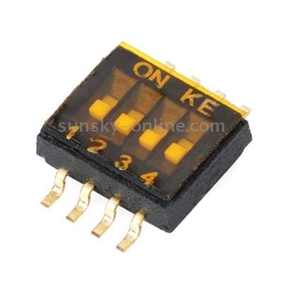 5 PCS DIY 4 Position 8 Pin 1.27mm Pitch Dip Switches (Black)