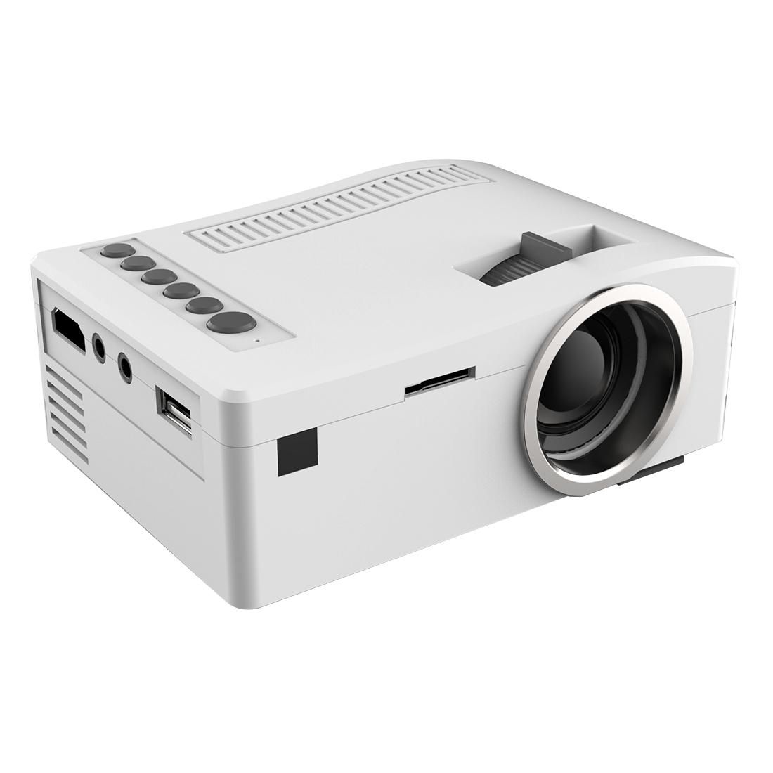 UC18 150 Lumens HD 320 x 180 Digital LED Projector with Remote Control, Support USB / SD / VGA / HDMI (White)