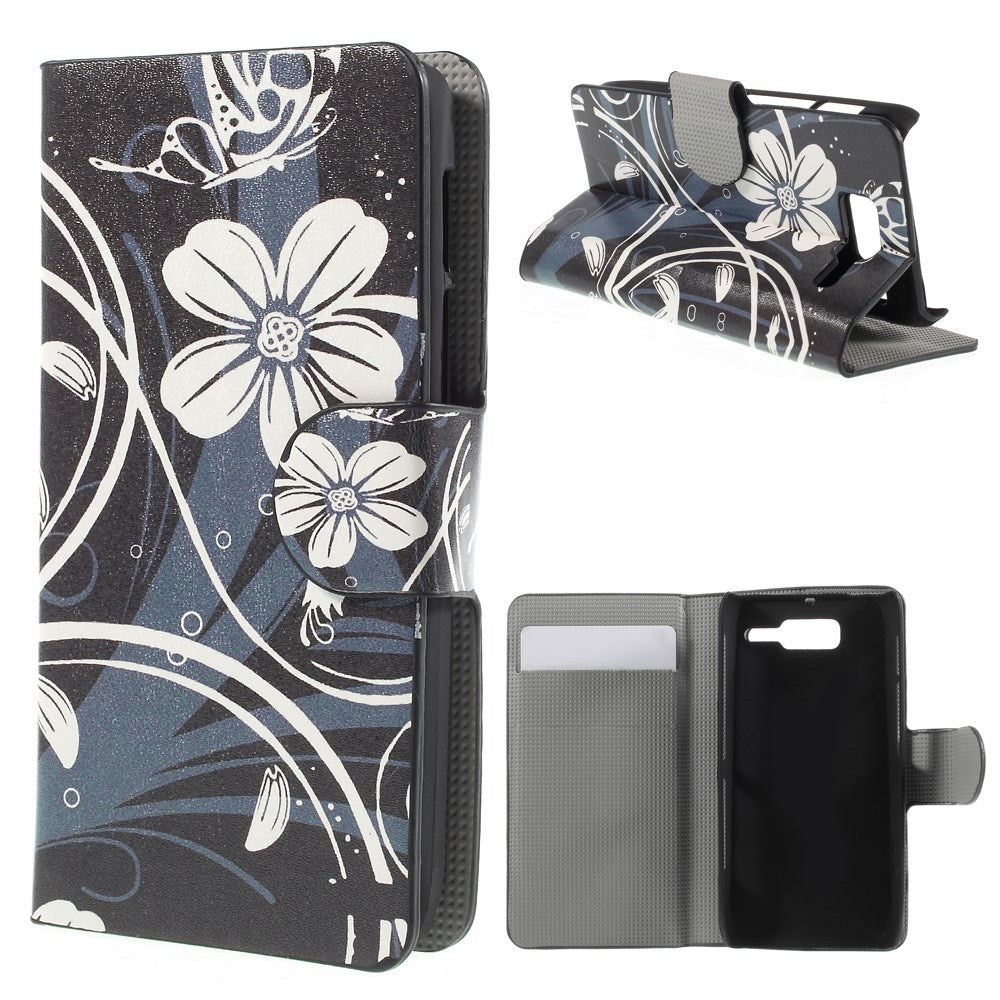 Butterfly Flower Leatherette Cover Case Stand for Motorola RAZR D3 XT919 XT920