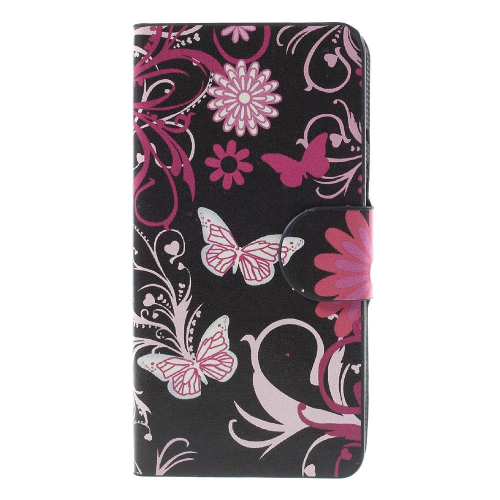 Floral Butterflies Flip Leatherette Stand Cover for Motorola RAZR D3 XT919 XT920