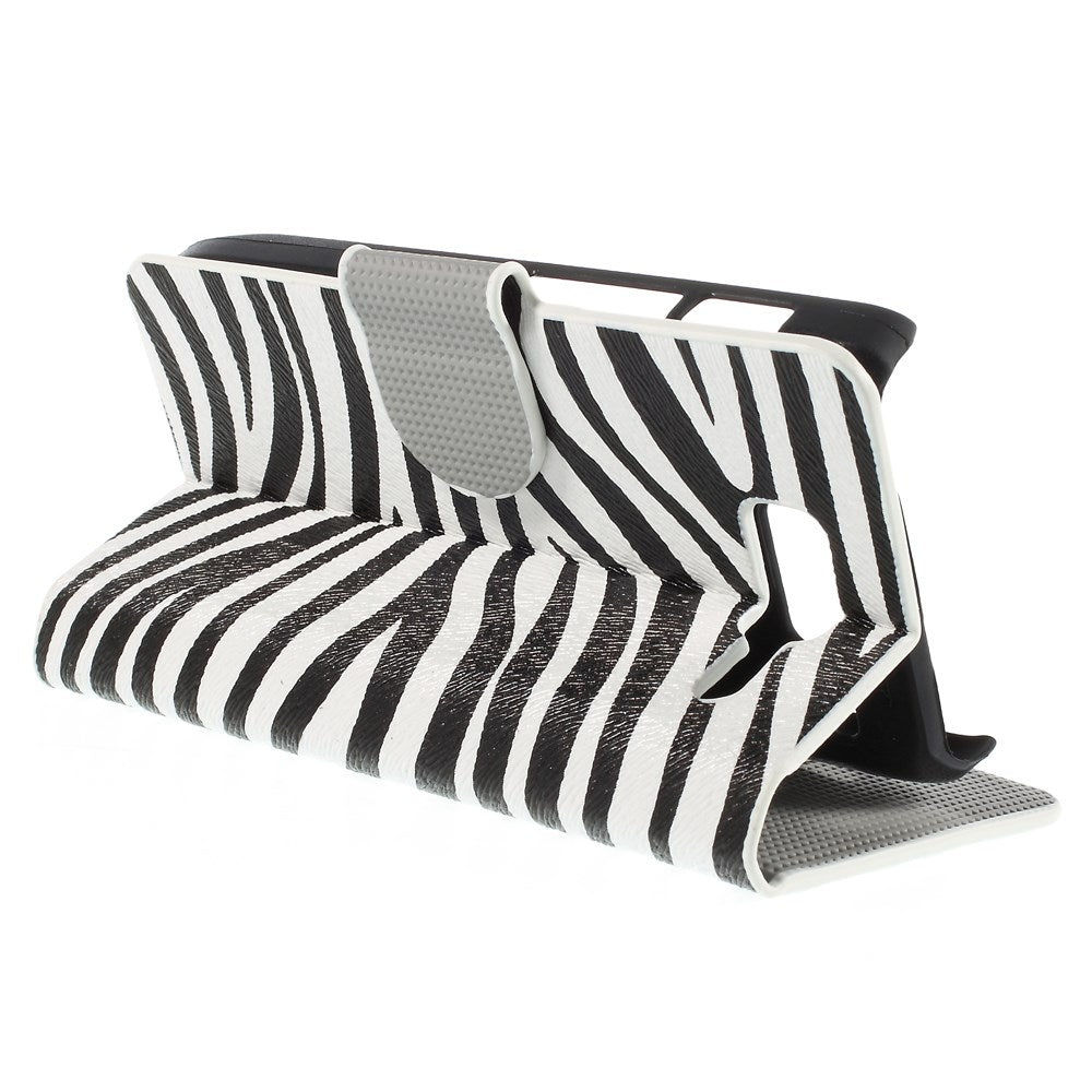Zebra Stripe Magnetic Leatherette Stand Cover for Motorola RAZR D3 XT919 XT920