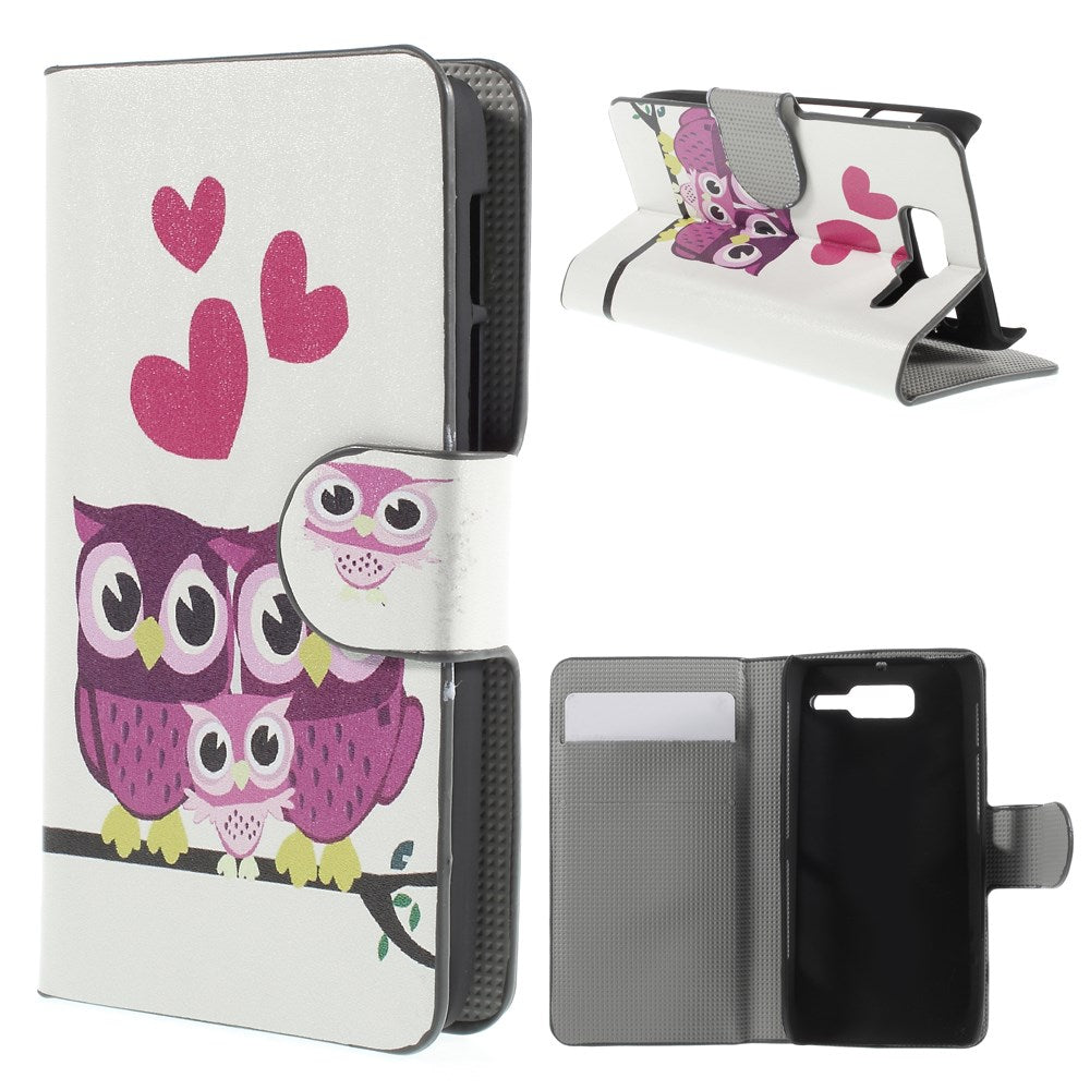 Love Owl Family Magnetic Flip Leatherette Cover for Motorola RAZR D3 XT919 XT920