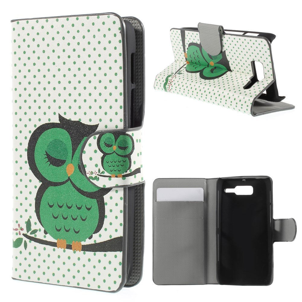 Green Napping Owl Magnetic Flip Leatherette Case for Motorola RAZR D3 XT919 XT920