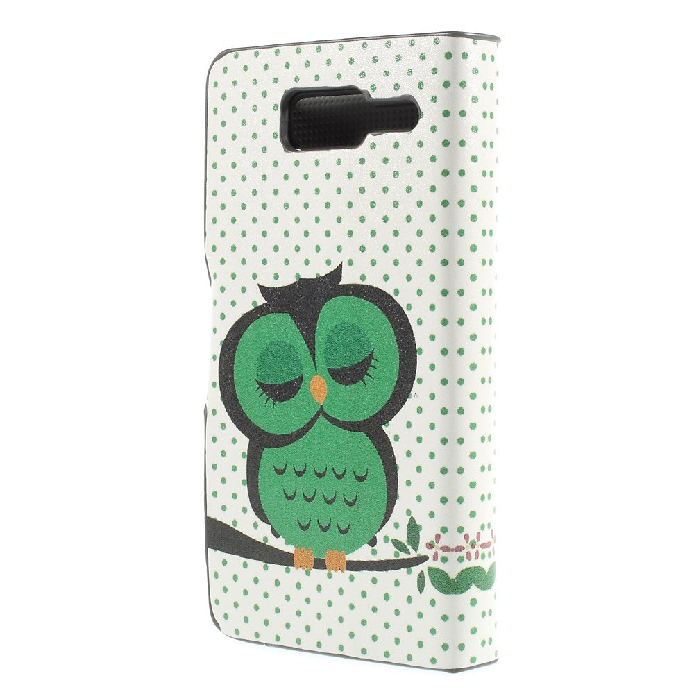 Green Napping Owl Magnetic Flip Leatherette Case for Motorola RAZR D3 XT919 XT920
