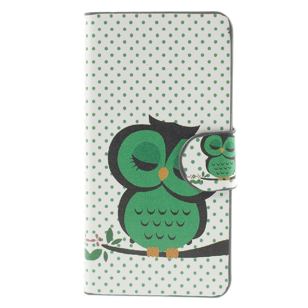 Green Napping Owl Magnetic Flip Leatherette Case for Motorola RAZR D3 XT919 XT920