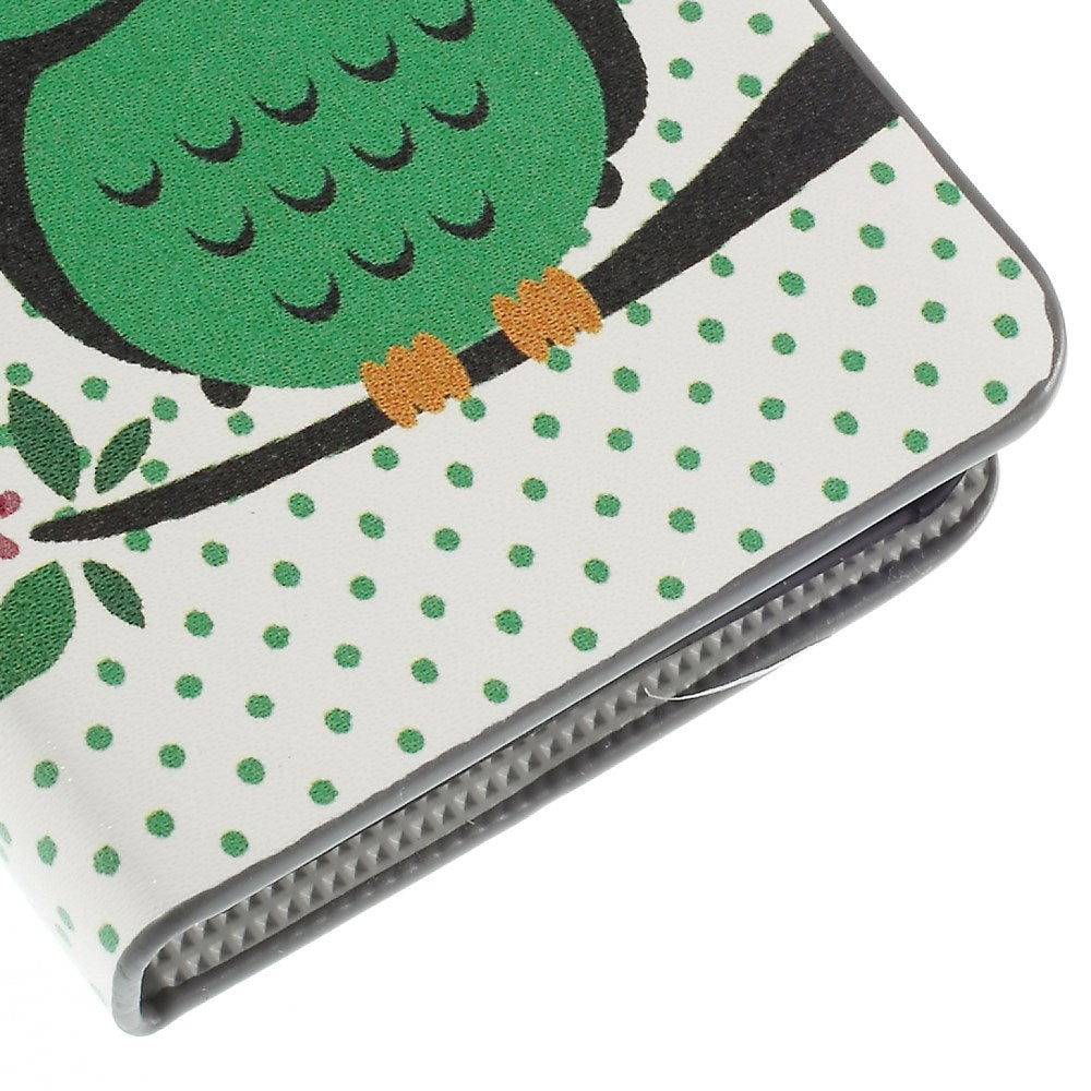 Green Napping Owl Magnetic Flip Leatherette Case for Motorola RAZR D3 XT919 XT920