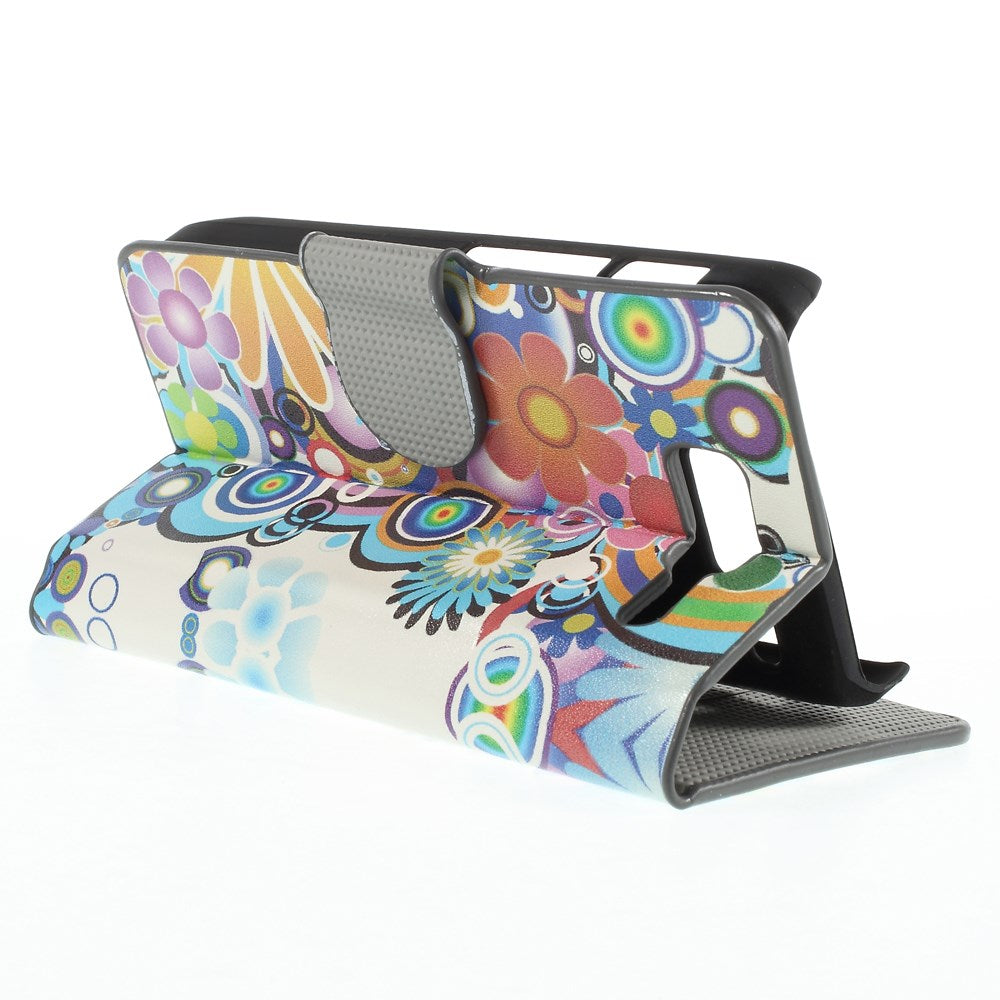 Flowers Circles Leatherette Case with Card Slots for Motorola RAZR D3 XT919 XT920