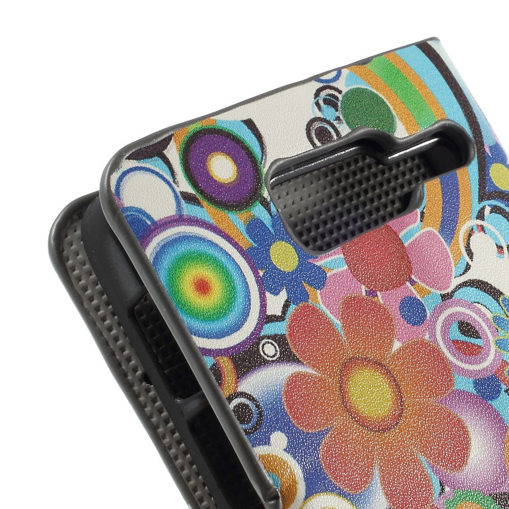 Flowers Circles Leatherette Case with Card Slots for Motorola RAZR D3 XT919 XT920