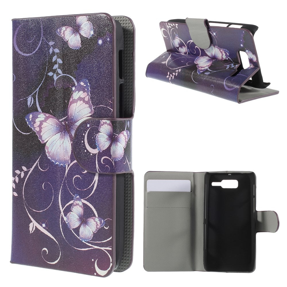 Butterflies Vine Leatherette Case Stand Card Slots for Motorola RAZR D3 XT919 XT920