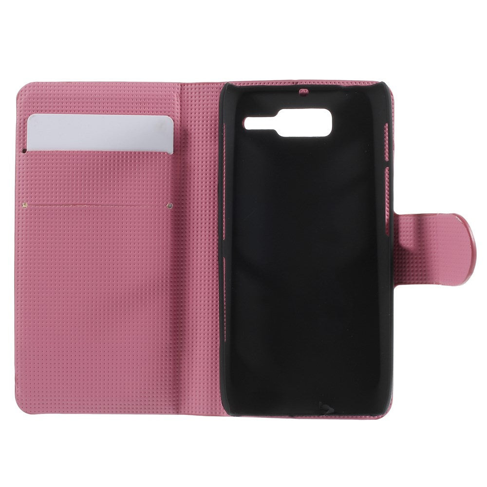 Purple Flowers Stand Leatherette Cover for Motorola RAZR D3 XT919 XT920