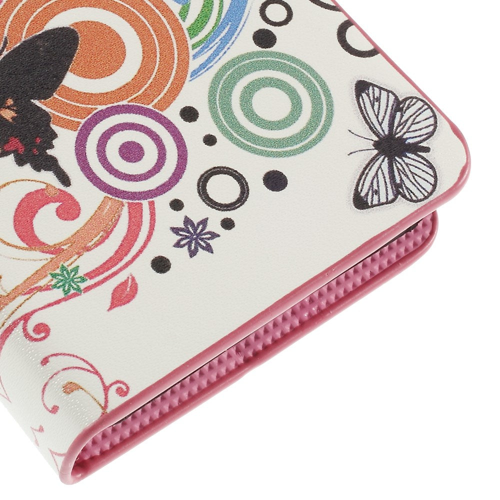 Butterflies Circles Magnetic Leatherette Case Shell for Motorola RAZR D3 XT919 XT920