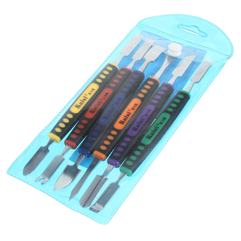 KAISI 6 in 1 Dual Ends Metal Spudger Set Prying Repair Tool Kit for Smartphone Tablet